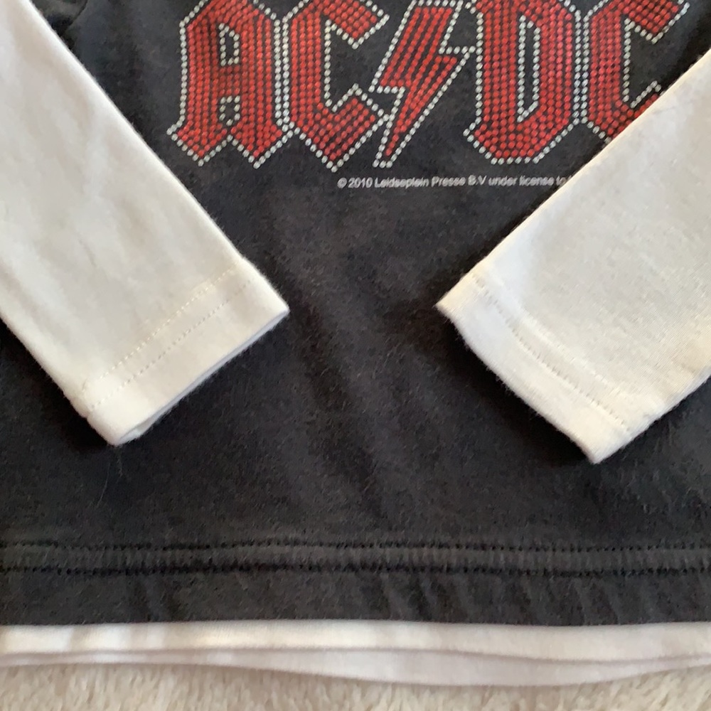 H&M Baby Boy AC/DC Top Shirt 4-6 mos. EUC Gray - Picture 4 of 7